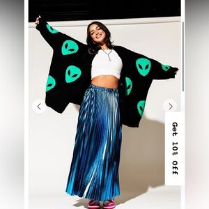 Dressed in LALA Oversized Alien Cardigan in Black - S/M (NWT)